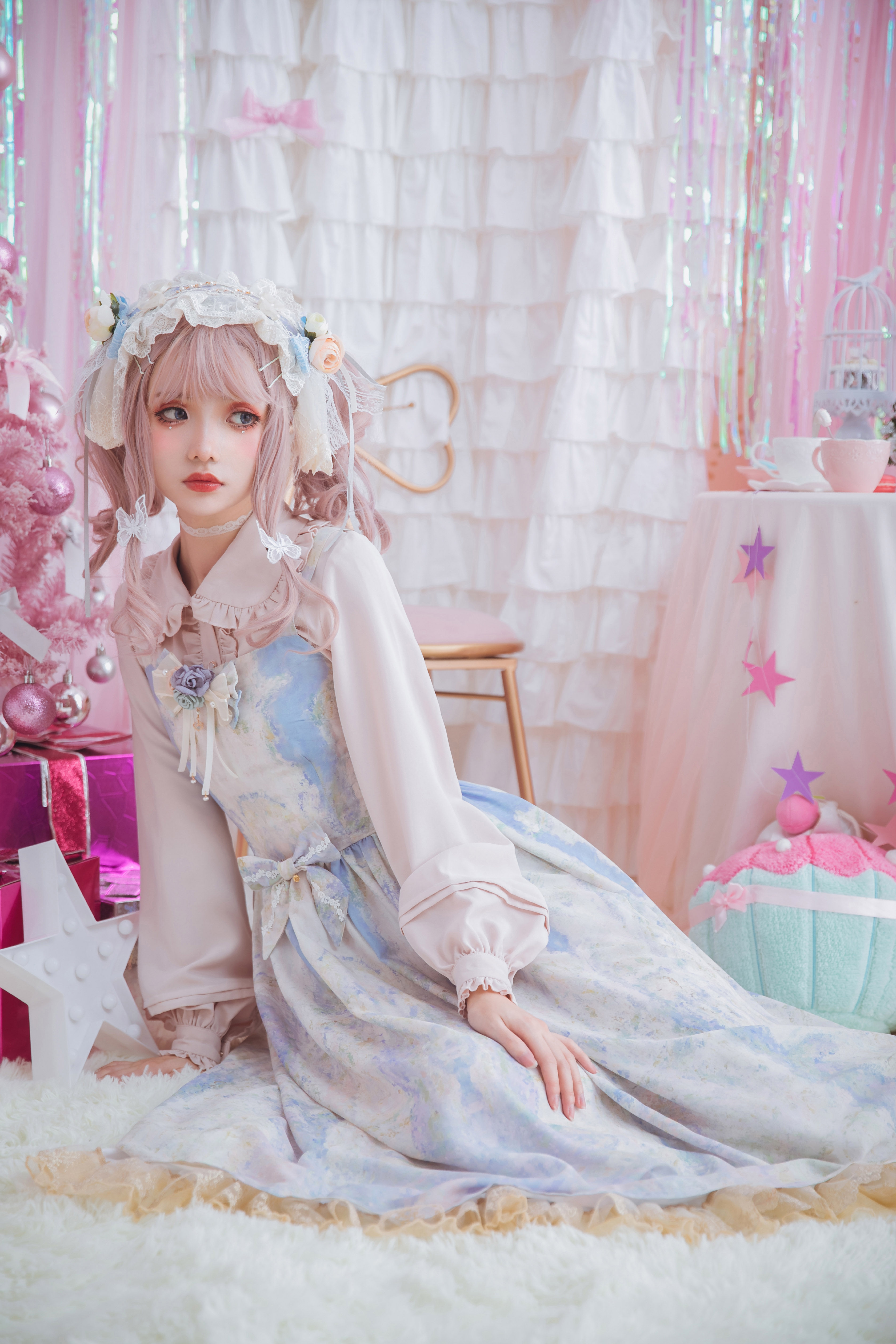 三月之满月 现货 经典名画莫奈教堂 lolita再贩原创优雅吊带裙jsk