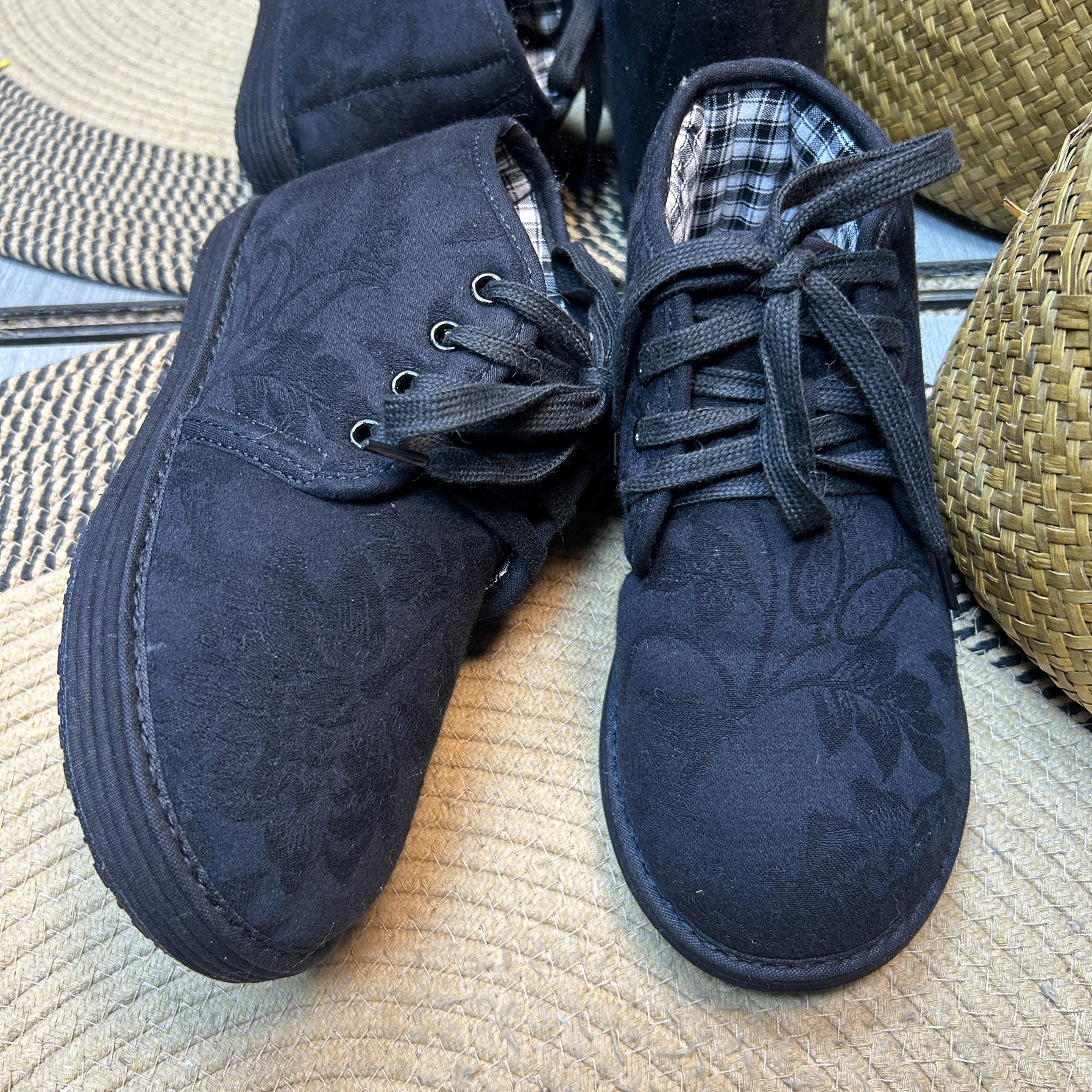 冬季加厚亚麻提花棉花鞋中高帮棉鞋千层布底系带平底棉鞋,女鞋,棉鞋,淘宝优惠券,粉丝福利购,淘宝优惠卷