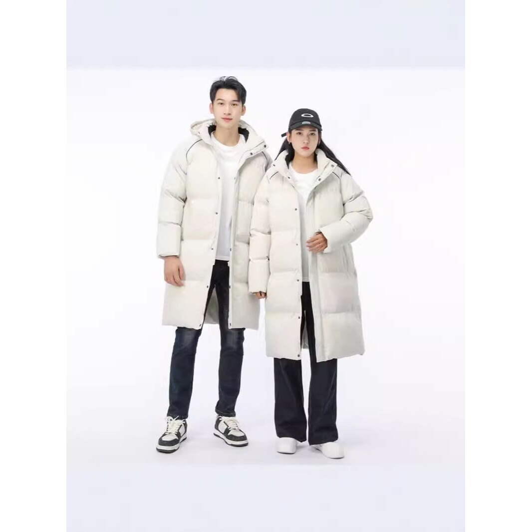 羽绒棉服男中长款情侣连帽棉袄中国风户外休闲过膝加厚保暖棉大衣