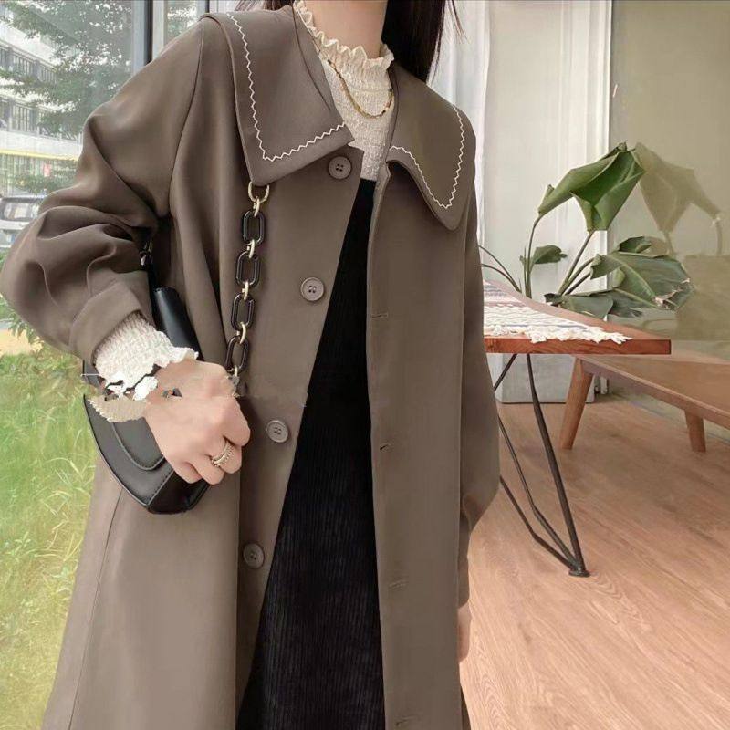 风衣外套女年新款春秋季中长款韩版气质今年流行新品感早春外套,女装/女士精品,风衣,淘宝优惠券,粉丝福利购,淘宝优惠卷