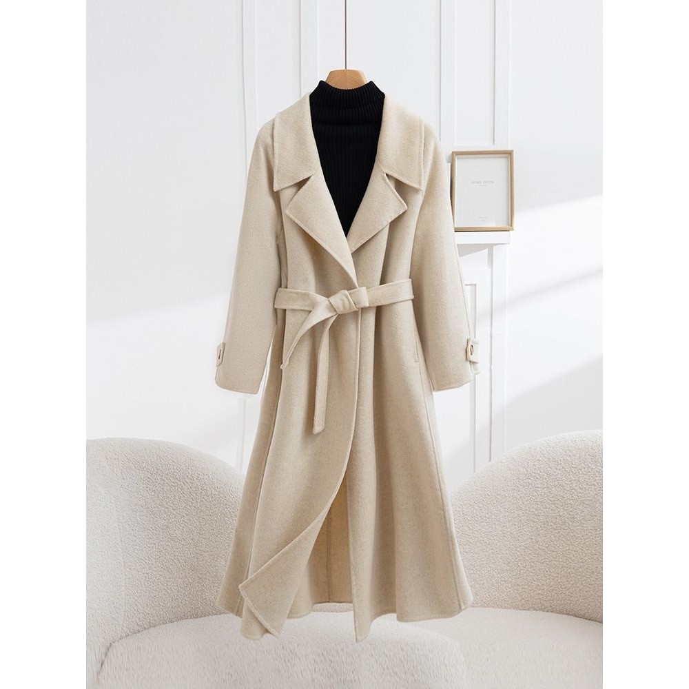 西装领双面羊毛大衣女中长款秋冬新款小个子纯羊毛呢高级感外套潮,女装/女士精品,毛呢外套,淘宝优惠券,粉丝福利购,淘宝优惠卷