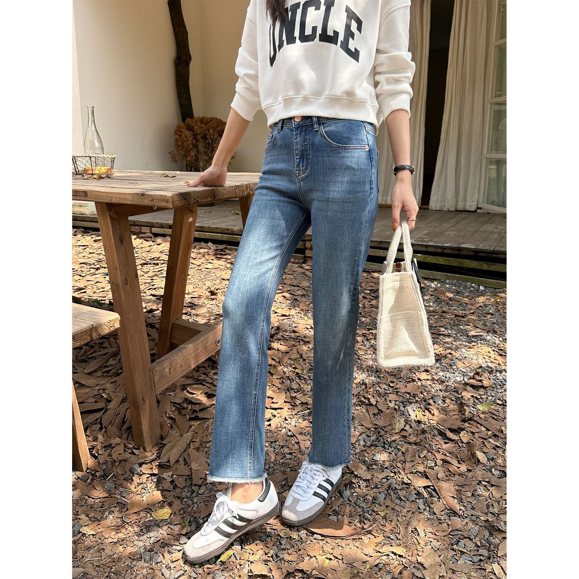 秋冬新款高腰直筒牛仔裤女弹力显瘦小个子烟管裤宽松九分法棍,女装/女士精品,牛仔裤,淘宝优惠券,粉丝福利购,淘宝优惠卷