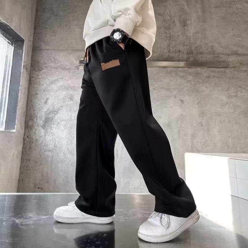 男童裤子春秋款儿童阔腿休闲宽松运动裤中大童卫裤胖男孩直筒长裤