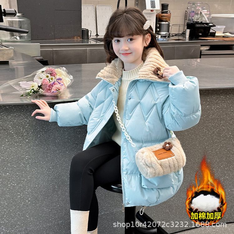 女童棉服加厚冬装2025新款中大童洋气外套羽绒棉衣棉袄冬季儿童装