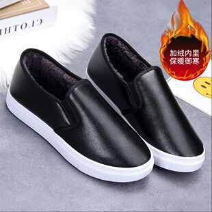 老软底女加绒鞋新款防滑一棉鞋布鞋休闲鞋底北京脚蹬牛筋妈妈冬季