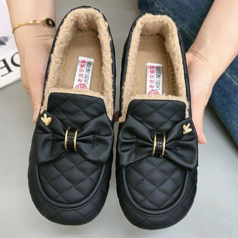 冬季毛毛鞋女新款时尚百搭加绒一脚蹬豆豆鞋防滑保暖乐福棉鞋,女鞋,时尚雪地靴,淘宝优惠券,粉丝福利购,淘宝优惠卷