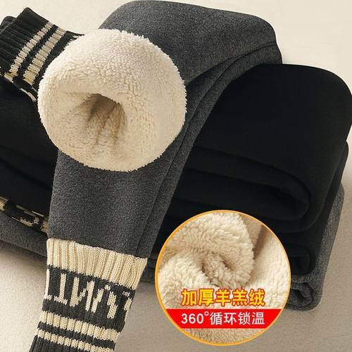 秋冬季女童打底裤加绒加厚中大童外穿一体绒保暖裤儿童羊羔绒裤子