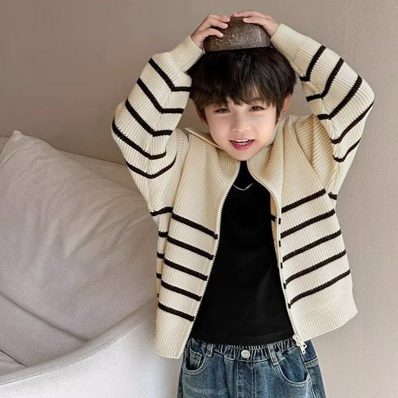 童装男童毛衣开衫外套男孩秋冬新款春秋款百搭帅气儿童针织衫