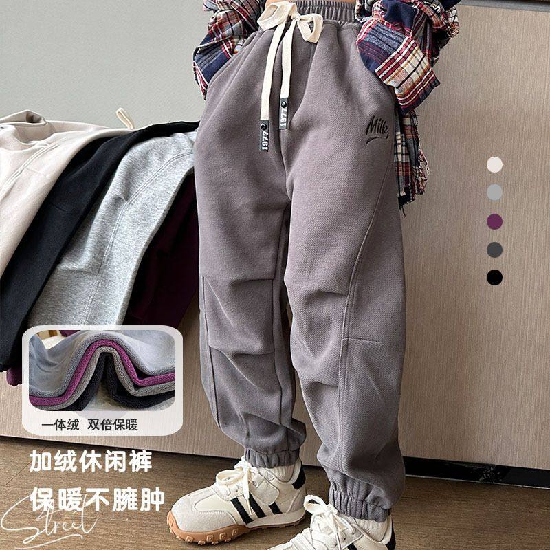 女童加绒裤子秋冬宽松儿童运动裤加厚一体绒中大童卫裤女孩休闲裤,童装/婴儿装/亲子装,儿童运动裤,淘宝优惠券,粉丝福利购,淘宝优惠卷
