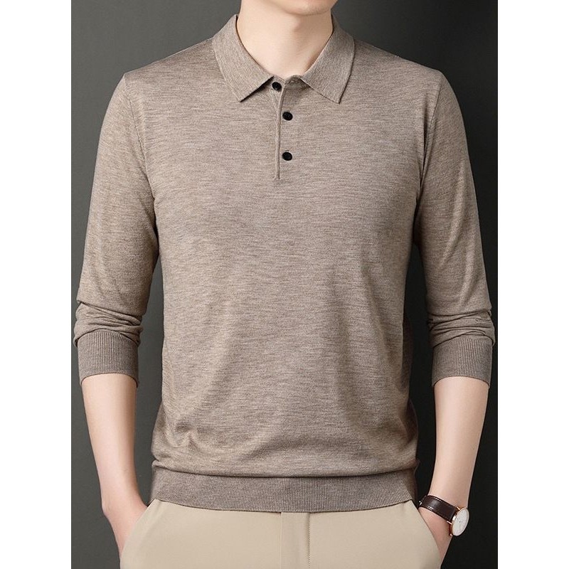 秋冬新款男士针织翻领POLO衫毛衣含羊毛亲肤舒适薄款打底衫纯色,男装,羊绒套衫,淘宝优惠券,粉丝福利购,淘宝优惠卷