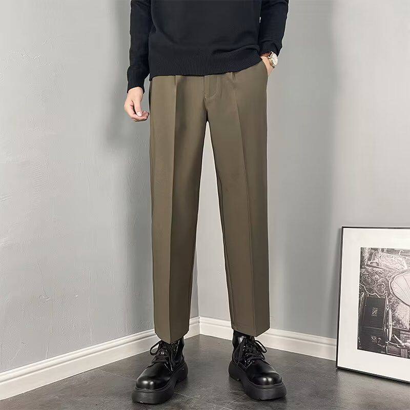 秋冬韩版潮流垂感西装裤男直筒宽松休闲裤阔腿裤小西裤男生长裤潮