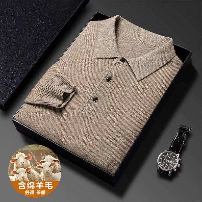 秋冬季精仿羊毛衫男士翻领长袖POLO衫加绒加厚打底针织衫毛衣男装,男装,羊绒套衫,淘宝优惠券,粉丝福利购,淘宝优惠卷