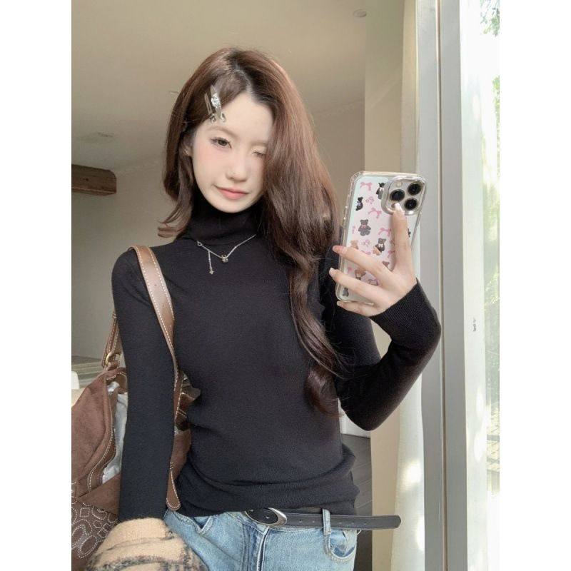 黑色毛衣女内搭堆堆领显瘦韩版秋冬新款修身针织打底衫女高领上衣,女装/女士精品,毛衣,淘宝优惠券,粉丝福利购,淘宝优惠卷