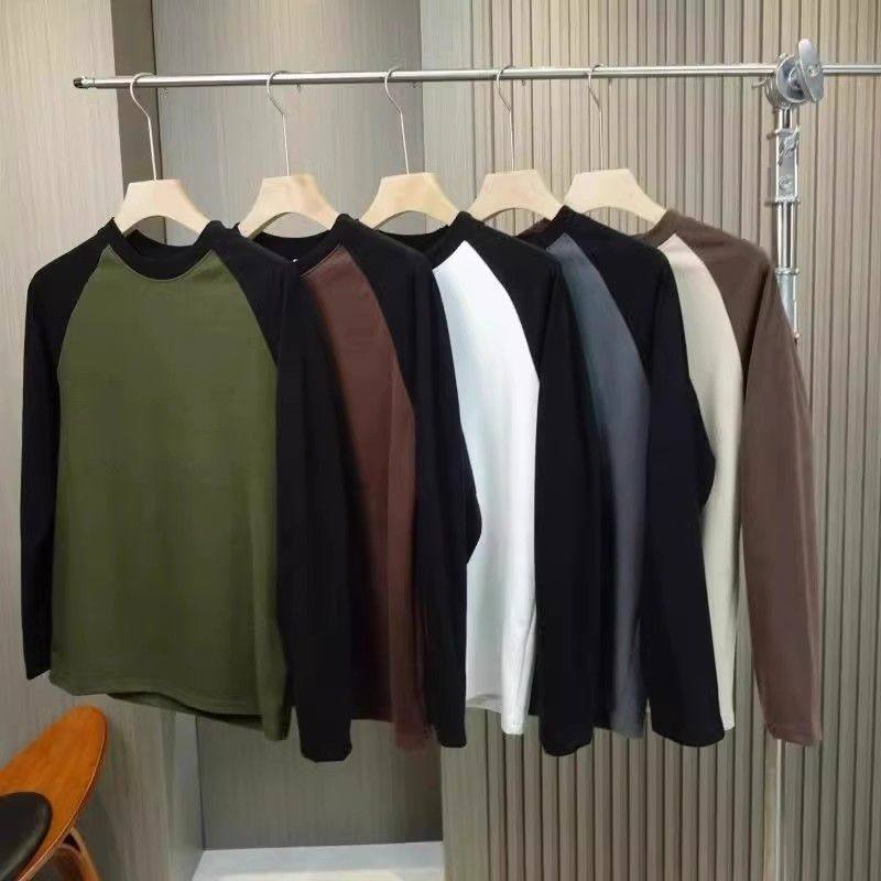 撞色德绒加厚打底衫男秋冬新款宽松长袖T恤内搭加绒保暖上衣,男装,T恤,淘宝优惠券,粉丝福利购,淘宝优惠卷