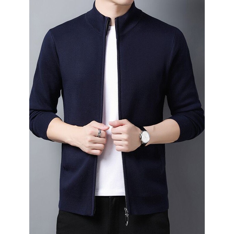 秋冬男士毛衣加厚青年开衫线衣针织衫长袖拉链毛衫上衣男装羊毛衫 - 千足鞋坊屋出品