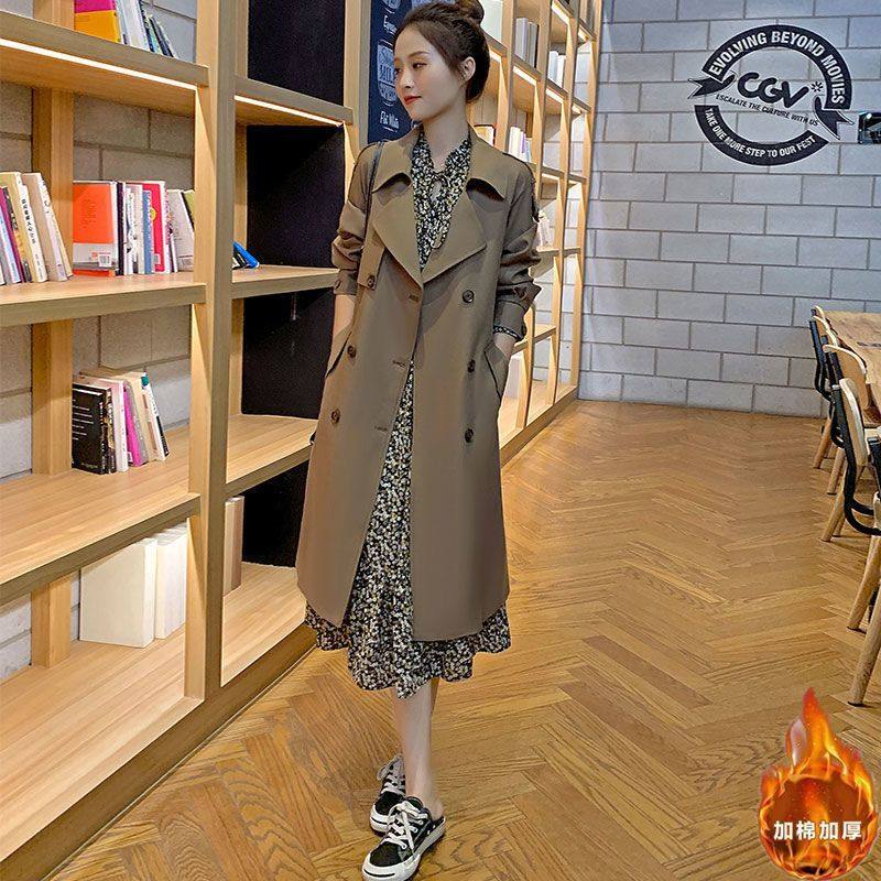 (加棉加厚)风衣女中长款25新款冬季高级气质显瘦过膝大衣外套大码,女装/女士精品,风衣,淘宝优惠券,粉丝福利购,淘宝优惠卷