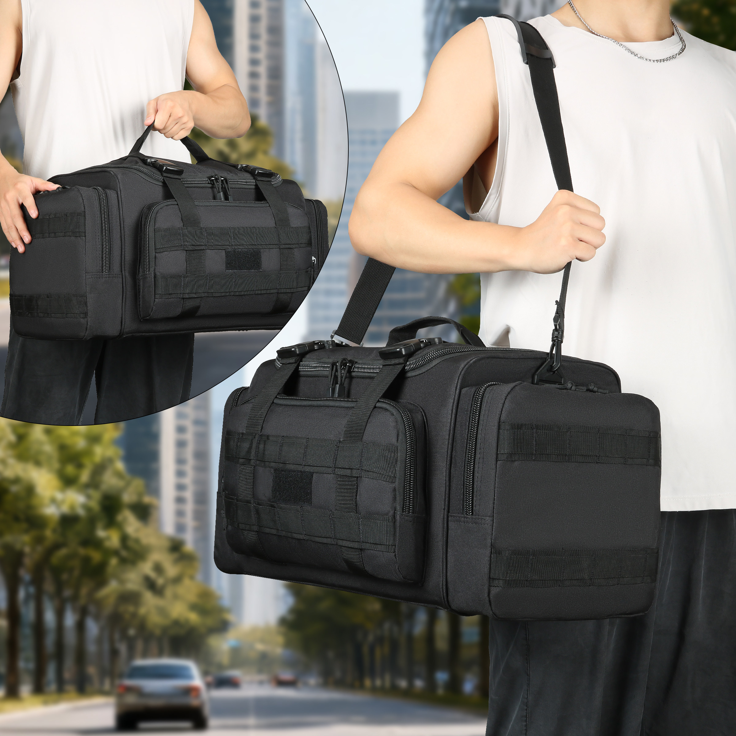 大容量战术健身旅行包汽车座椅斜挎单肩背包训练包装备工具收纳包,运动包/户外包/配件,挎包/拎包/休闲包,淘宝优惠券,粉丝福利购,淘宝优惠卷