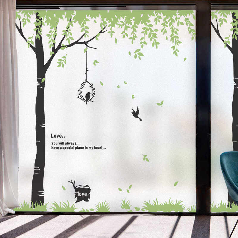 磨砂玻璃贴膜窗花卫生间浴室门防偷窥自粘儿童男孩卡通防水小清新