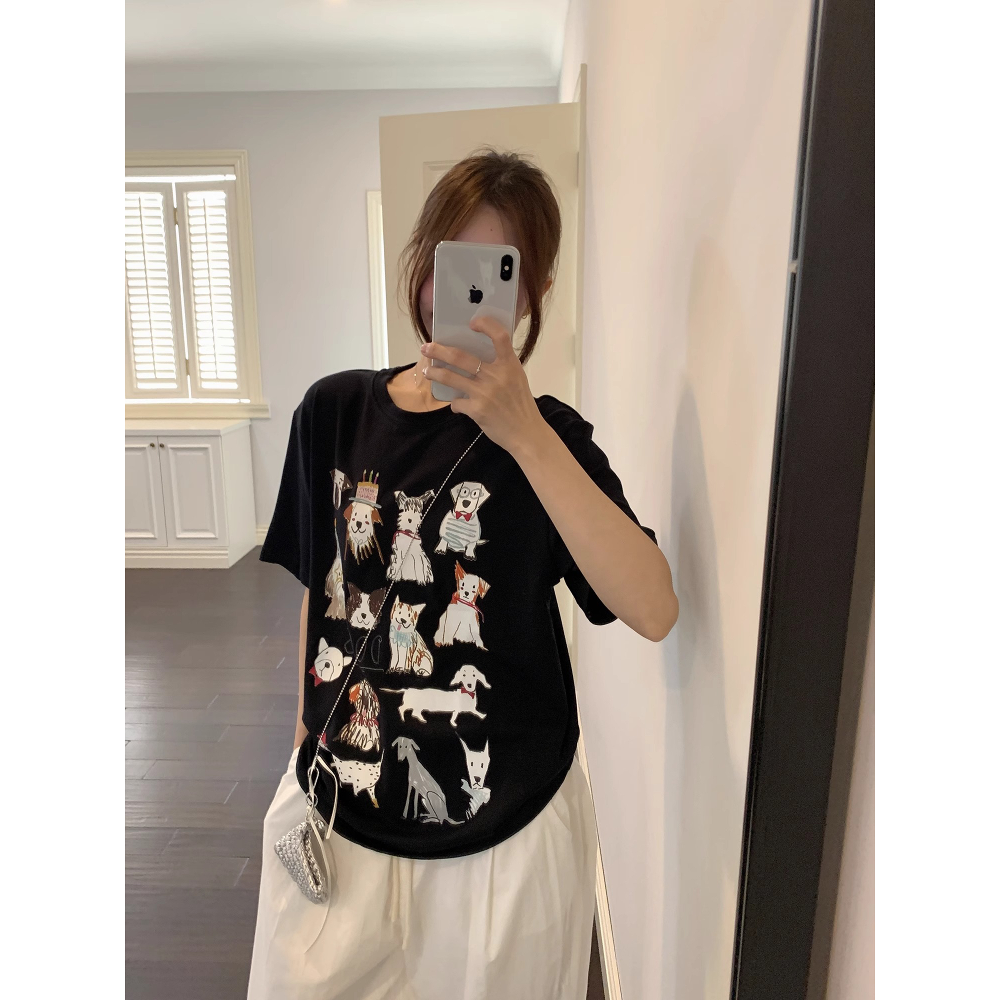 01953# 【新店开业活动】（100%棉）短袖T恤女宽松大码印花