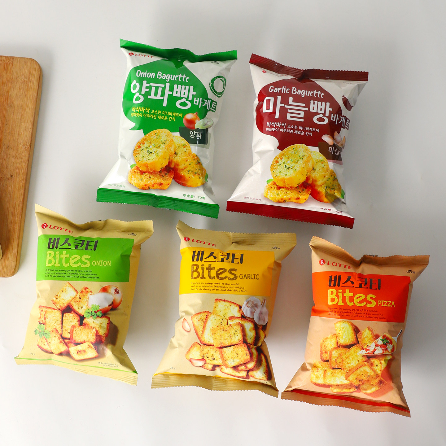 韩国进口LOTTE乐天蒜香披萨味法式烤面包片酥性饼干解馋休闲零食