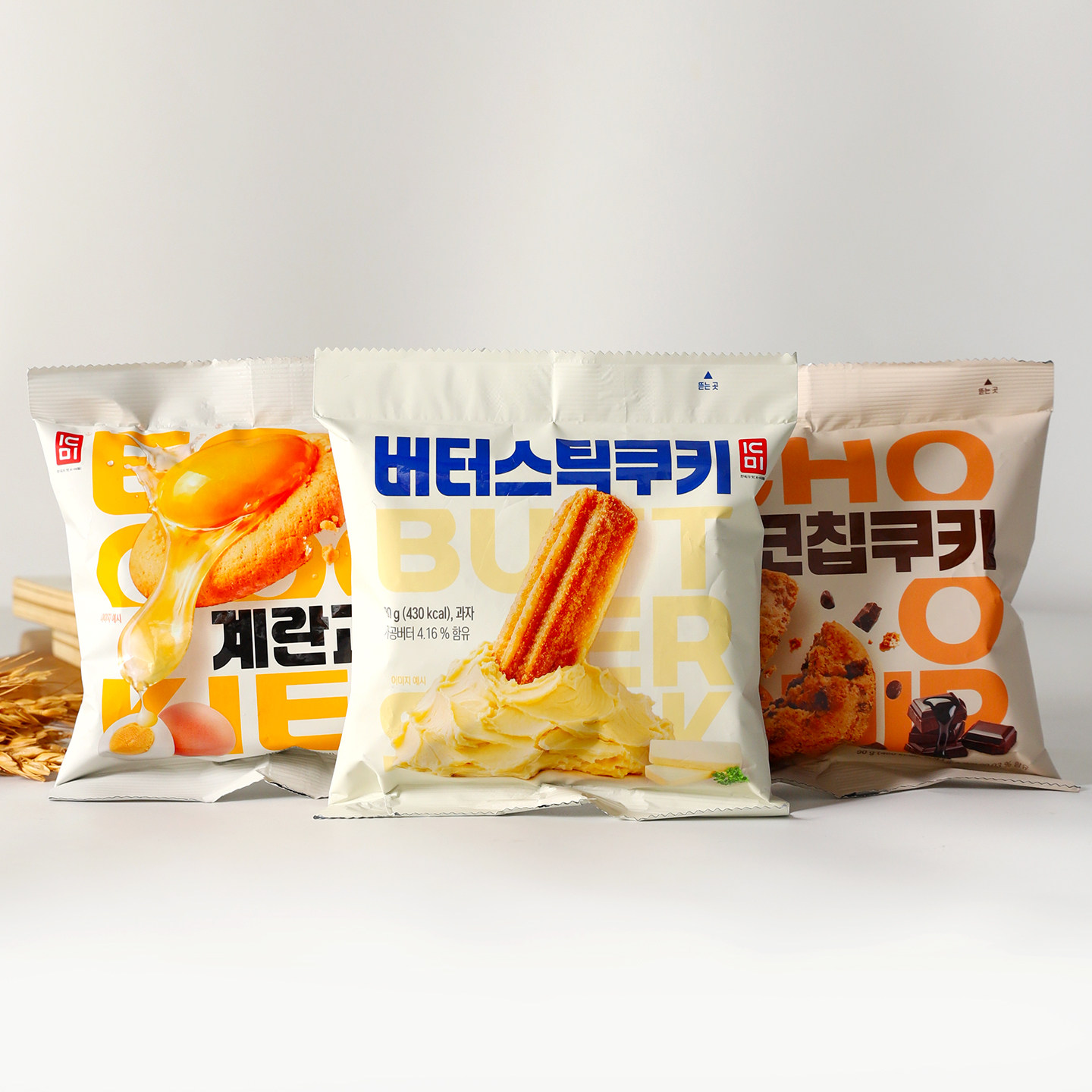 韩国进口SANJIN三进黄油巧克力味长条形鸡蛋饼干办公解馋休闲零食