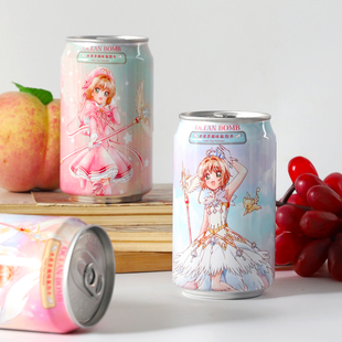 OCEAN BOMB水果茶风味气泡水百变小樱联名款进口汽水解渴碳酸饮料