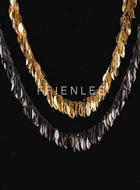 链子925银  风之羽 轻奢小众设计灵动叶片毛衣链女款时尚气质项链