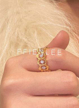 925银戒指  光旋 轻奢小众闪亮活口戒女款时尚气质戒指