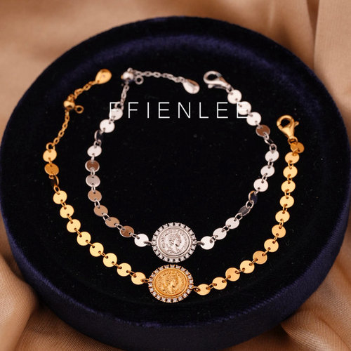 925银手链  草原猎手 轻奢抽拉式古币手链气质百搭手链