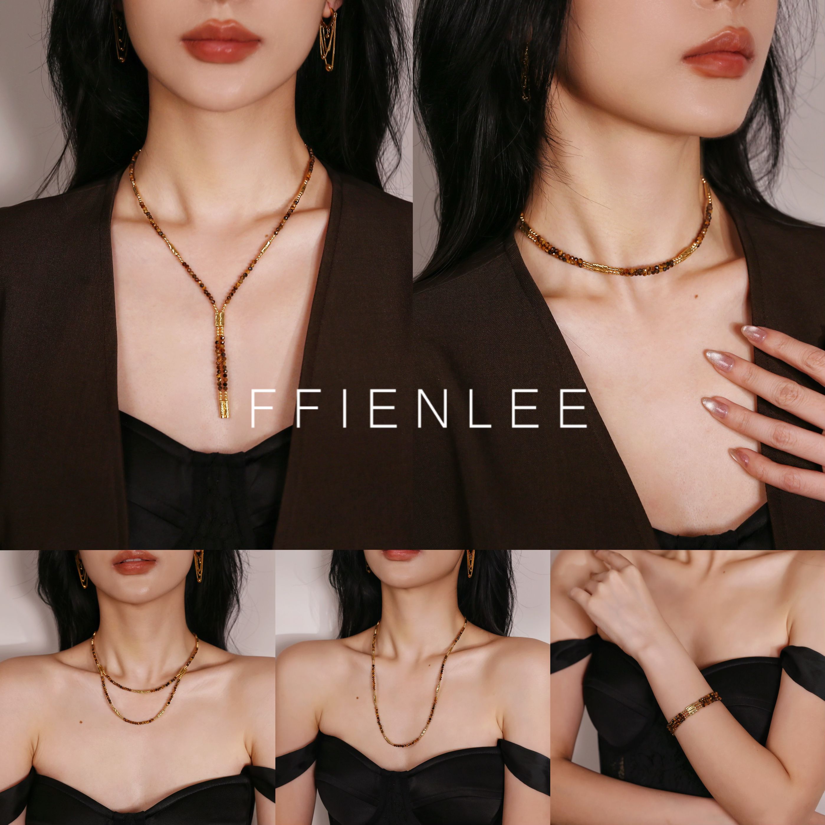 坠链均925银  落日派对 金色碎银子珠珠2025新款项链