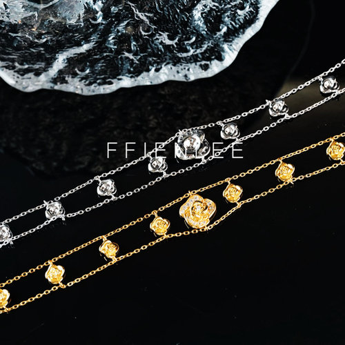 链子925银  迷迭花园 轻奢小众个性毛衣链气质花花项链