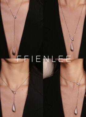 坠链均925银 北海道  意大利拉丝水滴Y字女款项链2025秋冬毛衣链