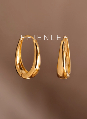 925银耳饰  叶片  复古几何耳环椭圆形高级气质耳钉银色耳扣