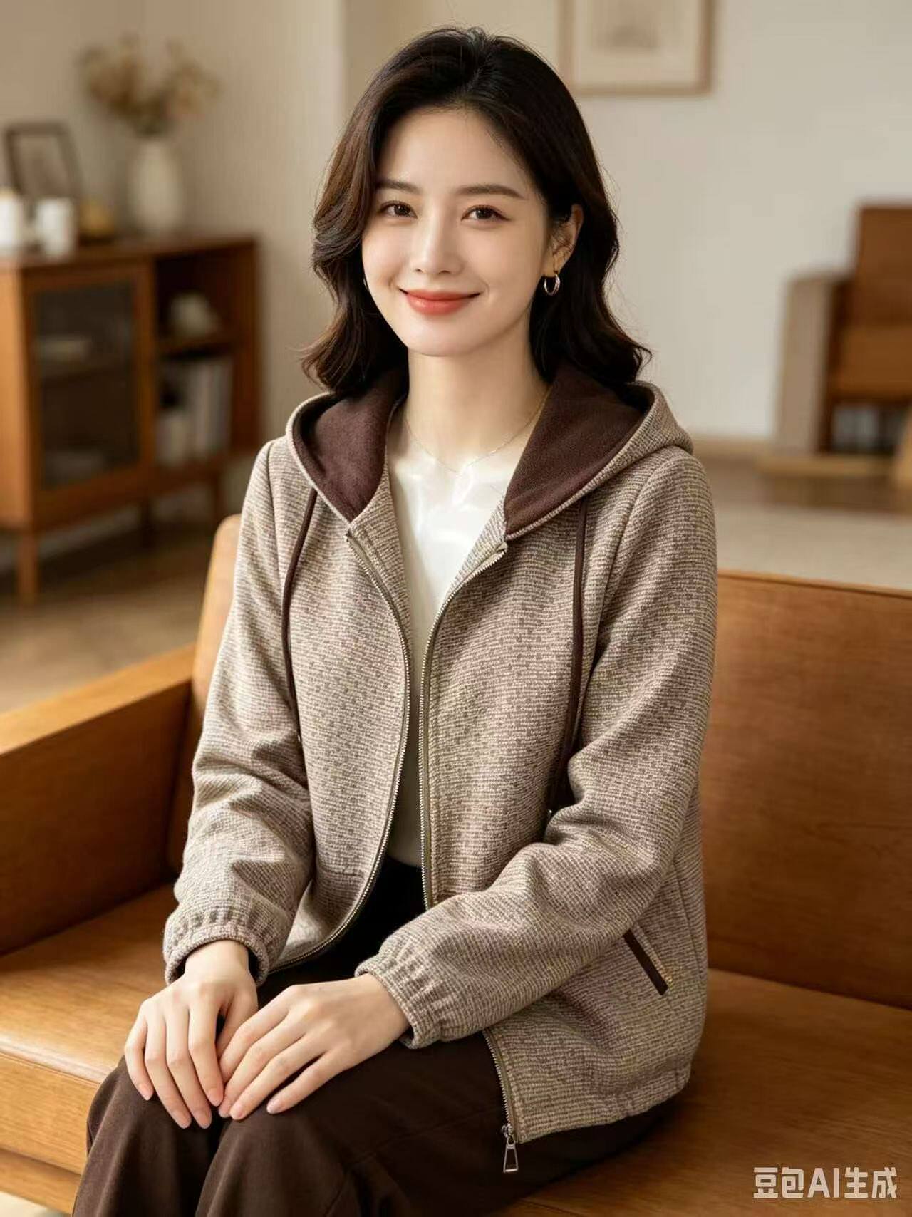 2026秋冬新款中老年女装妈妈装大码毛呢羊毛上衣连帽双面绒外套女