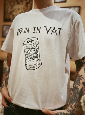 ELI SAIN X CKTP硬核乐队美式摇滚短袖T恤街头小领口纯棉重磅限量