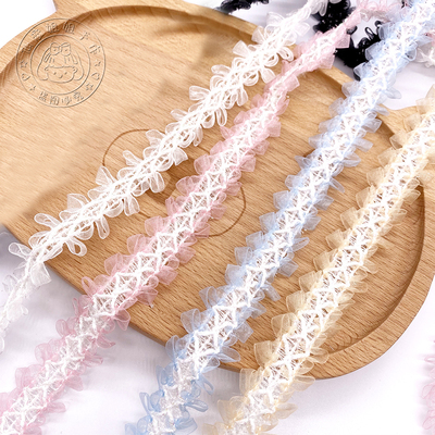 手工DIY扭扭棒小狗小猫玩偶装饰材料头饰布艺双边波浪雪纱带丝带