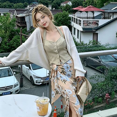 法式挂脖吊带背心女夏季新款
