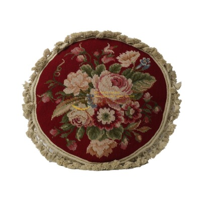 needlepoint民族编织抱枕高密度针绣绒绣抱枕法式软装十字绣高端