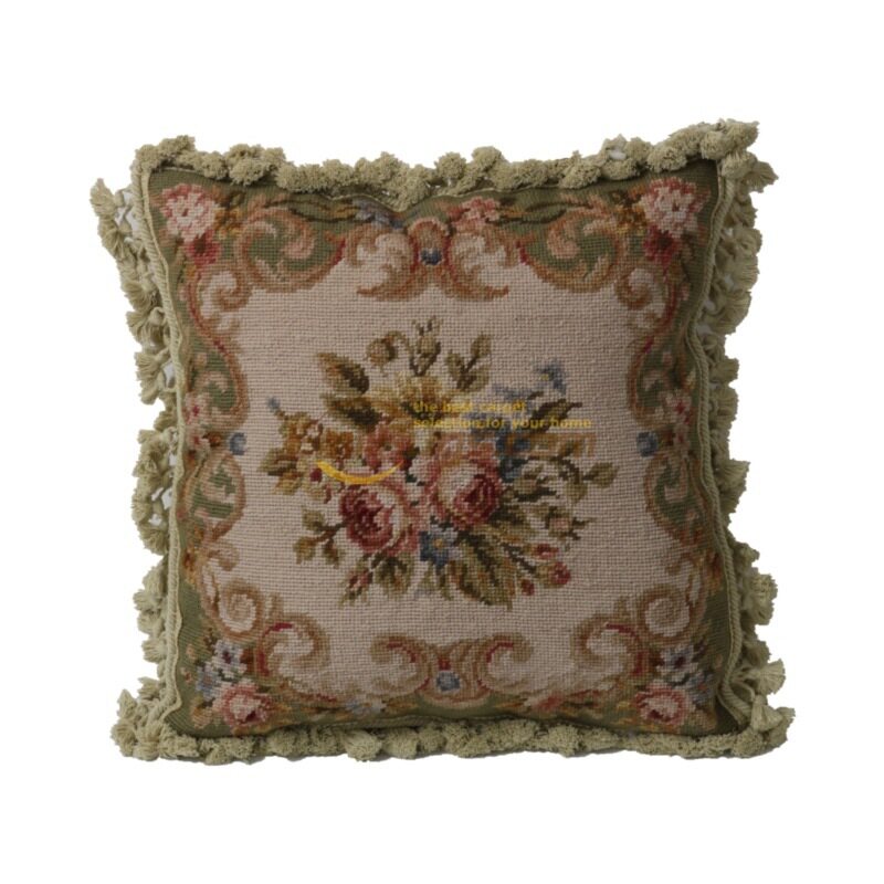 绒绣抱枕民族编织抱枕needlepoint宫廷卧室洛可可布艺针绣客厅