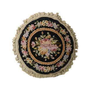 needlepoint绣花靠垫民族编织抱枕绒绣抱枕加厚洛可可布艺手绣