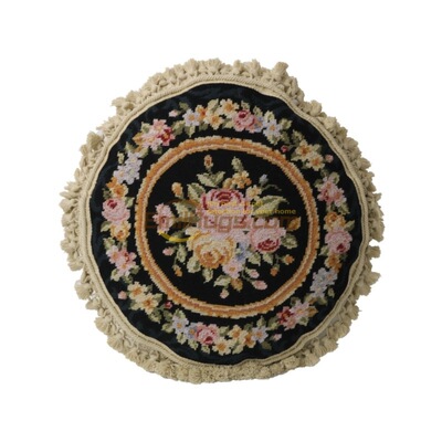 needlepoint绣花靠垫民族编织抱枕绒绣抱枕加厚洛可可布艺手绣