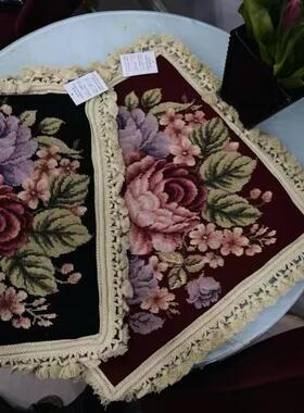 巴洛克软装高密度民族编织抱枕绒绣抱枕needlepoint绣花靠垫
