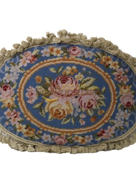 欧式needlepoint加厚民族编织抱枕绒绣抱枕针绣文艺复兴时期卧室