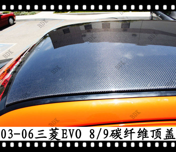 适用于三菱EVO8碳纤维车顶装饰EVO9改装贴装Evolution碳纤维