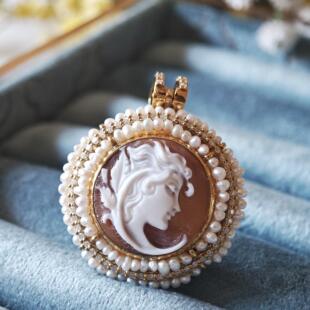 意大利贝雕卡梅奥项链吊坠