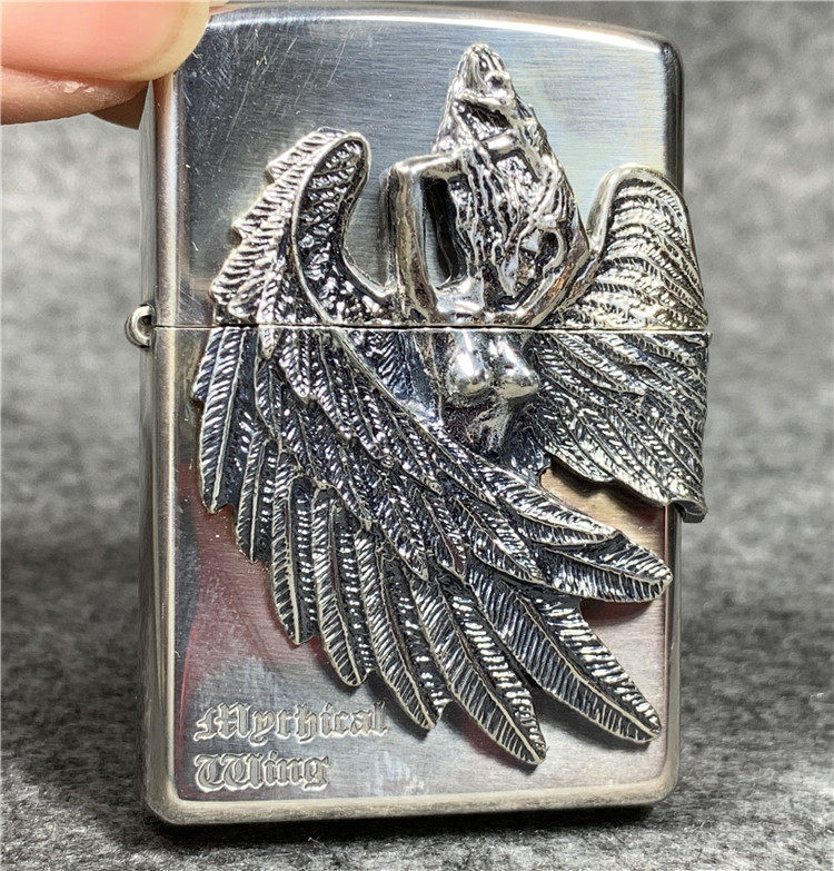 美国原品zippo日版镀银幻天使