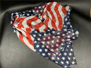 美国星条旗 丝巾 围巾52*155cm