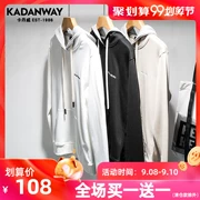 Cardin Wei áo len mới trùm đầu nam màu rắn chữ thêu xu hướng áo hoodie phiên bản Hàn Quốc của áo khoác nam rộng rãi - Áo len