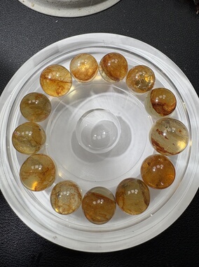 定制款天然巴西柠蒙黄单珠矿种手串异象水晶饰品女礼物DIY