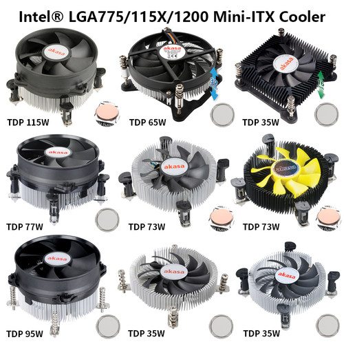 akasa下压式散热器CPU风扇铜底